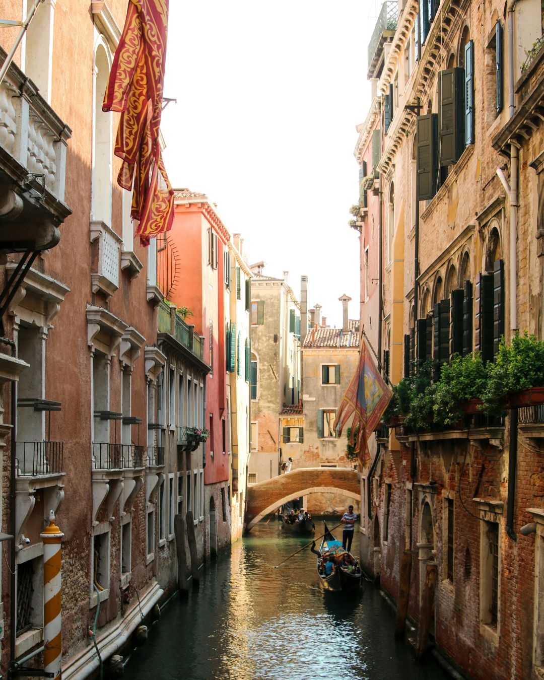 Gondola on a canal in Venice, Italy